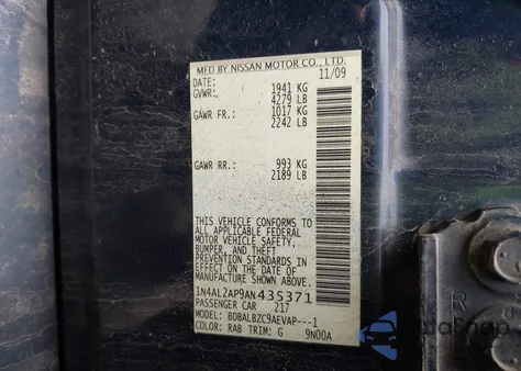 2010 Nissan Altima 2.5 S from USA, damaged, VIN 1N4AL2AP9AN435371